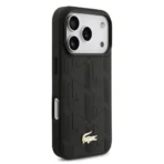 Lacoste iPhone 17 Pro Backcover hoesje - MagSafe - Monogramme Print With Gold Logo - Zwart - Afbeelding 5