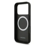 Lacoste iPhone 17 Pro Backcover hoesje - MagSafe - Monogramme Print With Gold Logo - Zwart - Afbeelding 4