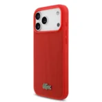 Lacoste iPhone 17 Pro Max Backcover hoesje - MagSafe - Iconic Petit Pique Logo - Rood - Afbeelding 4