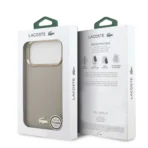 Lacoste iPhone 17 Pro Max Backcover hoesje - MagSafe - Croco Pin Logo - Taupe - Image 4