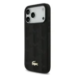 Lacoste iPhone 17 Pro Max Backcover hoesje - MagSafe - Nomogramme Logo with Camera Stand - Zwart - Afbeelding 4