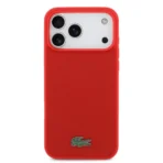 Lacoste iPhone 17 Pro Max Backcover hoesje - MagSafe - Iconic Petit Pique Logo - Rood - Afbeelding 3