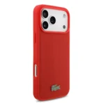 Lacoste iPhone 17 Pro Max Backcover hoesje - MagSafe - Iconic Petit Pique Logo - Rood - Afbeelding 2