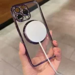 Apple iPhone14 Pro Max Camerabescherming Magsafe Donker Paars Hoesje - Afbeelding 6