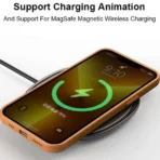 Apple iPhone 14 PU Leer Magsafe Zadel Bruin Hoesje - Image 4