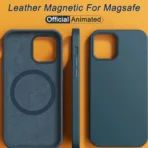 Apple iPhone 14 PU Leer Magsafe Dennennaald Groen Hoesje - Image 2