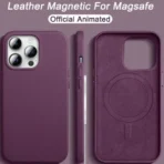 Apple iPhone 14 PU Leer Magsafe Donker Paars Hoesje - Image 2