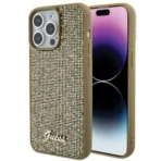APPLE iPhone 15 PRO MAX ORIGINELE CASE GUESS DISCO METALEN HARDCASE GOUDE HOESJE