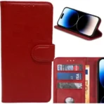 Apple iPhone 16 Pro Max Book Case Portemonnee Hoesje – Rood