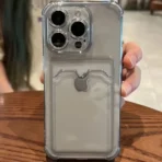 Transparant Zwart Achterkant Hoesje Voor iPhone 14 Pro - Afbeelding 2