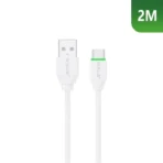 Rixus RXU82C Boost USB-C Fast Charging Data Cable 2M – White
