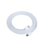 USB-C Fast Charging Woven Cable 60W for iPhone 15 / 16 / 17 Series – 1 Meter White Bulk - Image 4