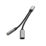 Premium USB-C to USB-C + AUX 3.5mm Splitter RXMU72 by Rixus – Space Gray