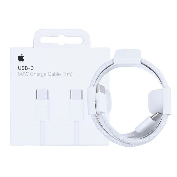Apple USB-C 15.16.17 Braided Charging Cable 100cm White Box Edition