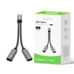 Rixus RXMU71 USB-C Dual Port Splitter Cable – Space Gray 15CM - Image 2