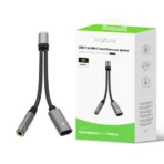 Premium USB-C to USB-C + AUX 3.5mm Splitter RXMU72 by Rixus – Space Gray - Image 2