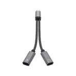 Rixus RXMU71 USB-C Dual Port Splitter Cable – Space Gray 15CM - Image 3