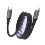 Rixus RXUC03 Magnetic USB-C 4.0 Fast Charging Cable 100W 1.5M – Space Gray
