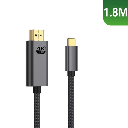 Rixus RXHU15 4K USB-C to HDMI High-Speed Cable 1.8 Meter – Space Gray