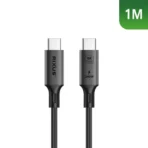 Rixus RXUC04 High-Speed USB-C Charging & Sync Cable – 100W Space Gray