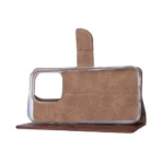 Rixus Smart Folio Book Case For Apple iPhone 16 Pro Brown - Image 2