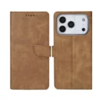 Rixus Classic Flip Cover Light Brown for iPhone Pro Max Series - Image 4