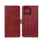Rixus Leather Style Flip Cover For Apple iPhone 16 Pro Max Dark Red - Image 3