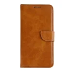 Rixus MagBook Wallet Case For Apple iPhone 16e 17e Light Brown