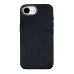 Rixus Carbon Fiber Style MagSafe Cover for Apple iPhone 16e / 17e Titanium Black