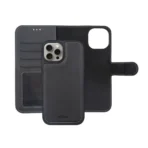 Rixus Dual Function Magnetic Wallet Cover for Apple iPhone 16 Pro Black