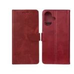 Rixus Executive Folio Wallet Case For Apple iPhone 16 Plus Dark Red - Image 5