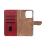 Rixus Leather Style Flip Cover For Apple iPhone 16 Pro Max Dark Red - Image 5