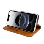 Rixus MagBook Wallet Case For Apple iPhone 16e 17e Light Brown - Image 6