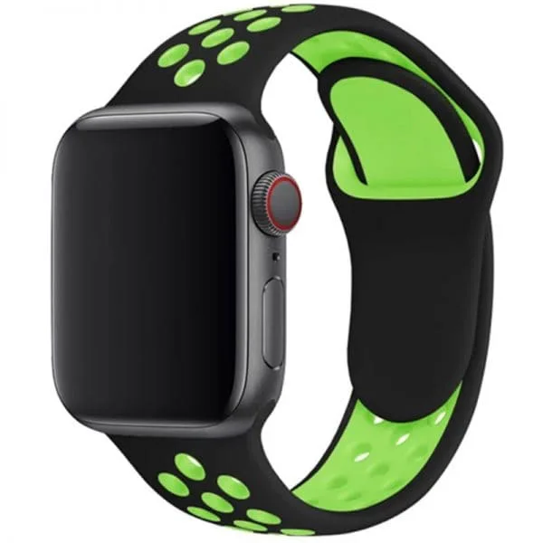 Sportband – Apple Watch Bandje 38/40/41 mm Zwart Groen - Image 1