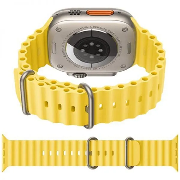 Horloge Bandje Geschikt voor Apple Watch- Ocean Sportband-iWatch 42/44/ 45/49 mm Geel Kleur - Image 2