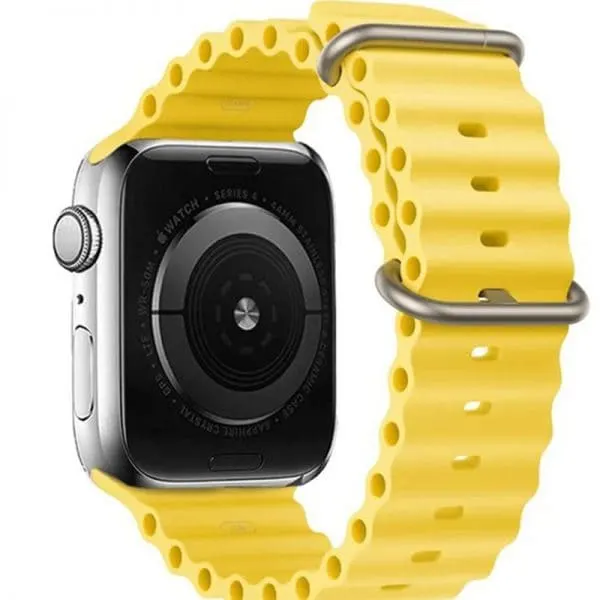 Horloge Bandje Geschikt voor Apple Watch- Ocean Sportband-iWatch 42/44/ 45/49 mm Geel Kleur - Image 3
