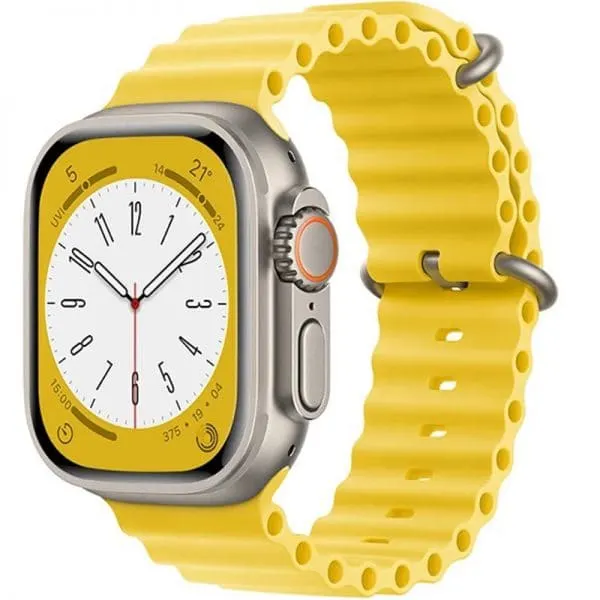 Horloge Bandje Geschikt voor Apple Watch- Ocean Sportband-iWatch 42/44/ 45/49 mm Geel Kleur - Image 1