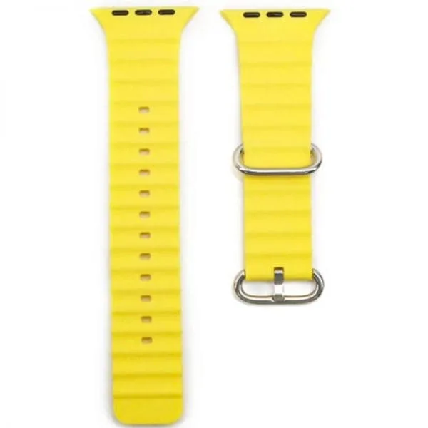 Horloge Bandje Geschikt voor Apple Watch- Ocean Sportband-iWatch 42/44/ 45/49 mm Geel Kleur - Image 4